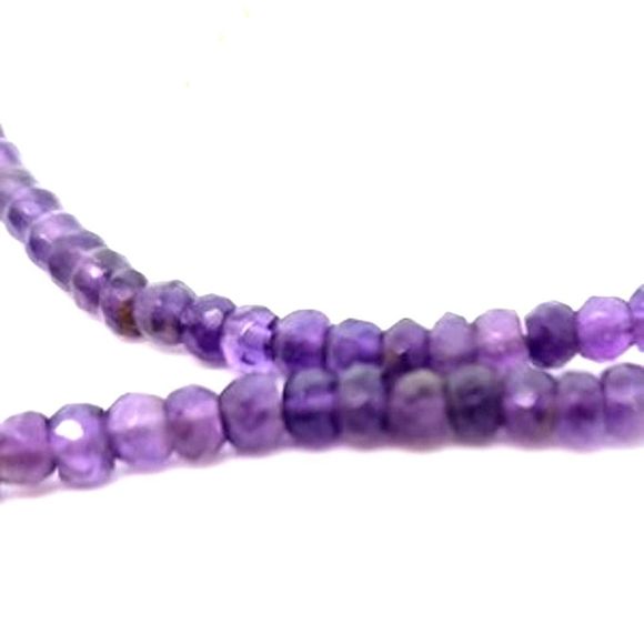 New Purple African Amethyst Bead Faceted Necklace 75cttw 18" 2" - Picture 4 of 6